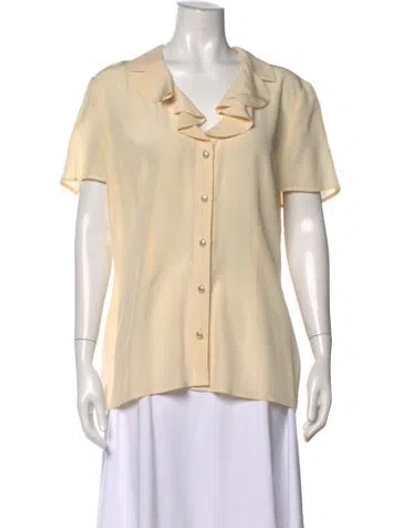 Pre-owned Valentino Vintage Silk Blouse In Neutrals
