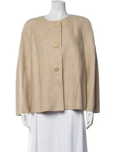 Pre-owned Valentino Vintage Silk Jacket In Neutral