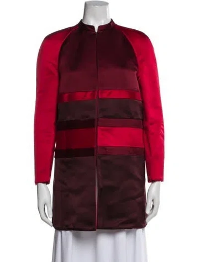 Pre-owned Valentino Vintage Silk Jacket In Red