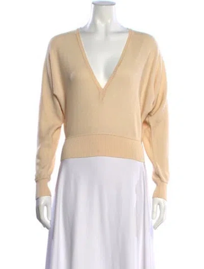 Pre-owned Valentino Vintage Silk Sweater In Neutrals