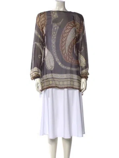 Pre-owned Valentino Vintage Silk Tunic In Multi