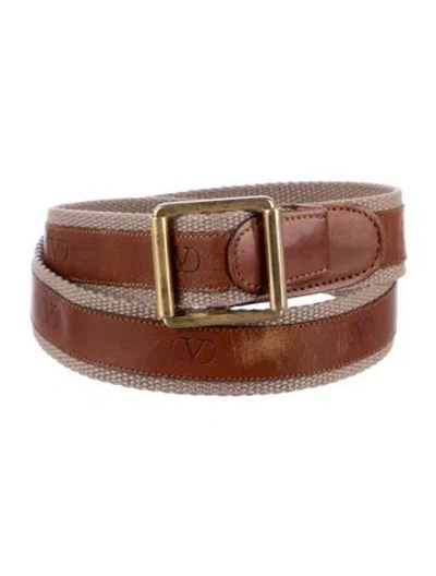 Pre-owned Valentino Garavani Vintage Skinny Belt In Brown