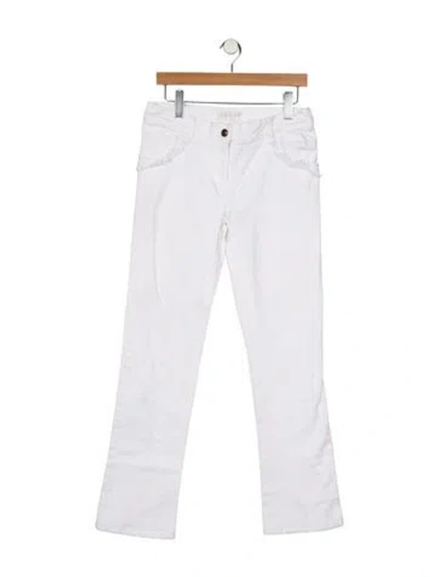 Pre-owned Valentino Vintage Straight Leg Jeans In White