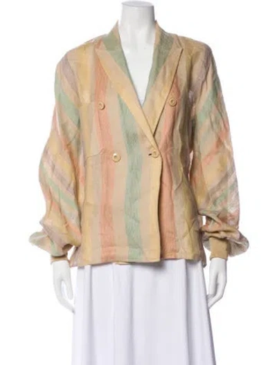 Pre-owned Valentino Vintage Striped Blazer In Neutral
