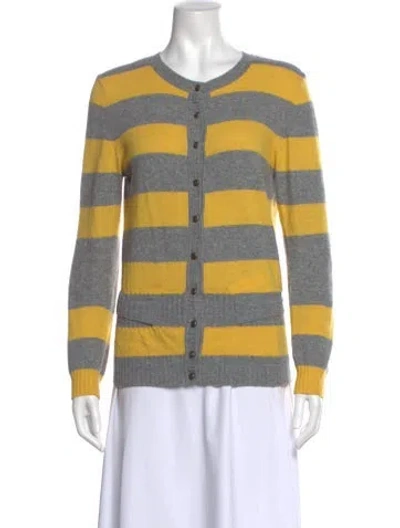 Pre-owned Valentino Vintage Striped Sweater In Yellow