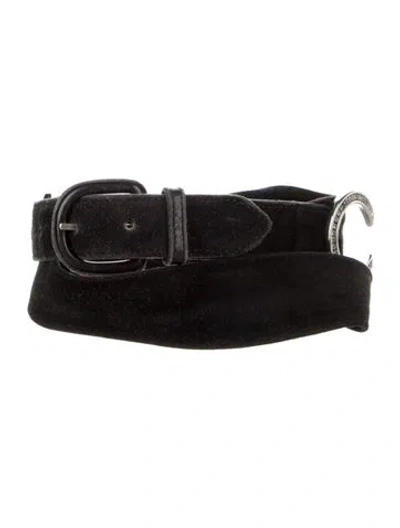 Pre-owned Valentino Garavani Vintage Suede Belt In Black