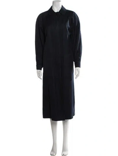 Pre-owned Valentino Vintage Trench Coat In Blue