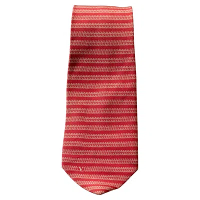 Pre-owned Valentino Garavani Vintage Valentino 100% Silk Red Tie