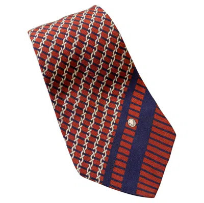 Pre-owned Valentino Garavani Vintage Valentino Red And Blue All-silk Tie