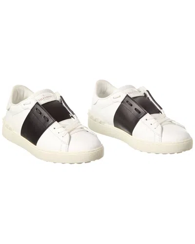 Valentino Garavani Vintage Valentino Rockstud Open Leather Sneaker In White
