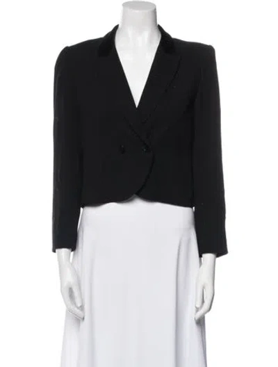 Pre-owned Valentino Vintage Virgin Wool Blazer In Black