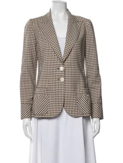 Pre-owned Valentino Vintage Virgin Wool Blazer In Neutrals