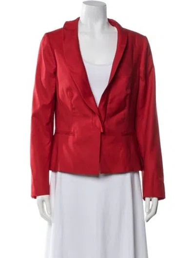 Pre-owned Valentino Vintage Virgin Wool Blazer In Red