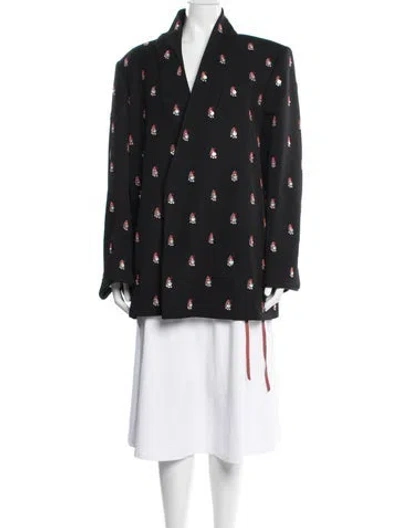 Pre-owned Valentino Vintage Virgin Wool Jacket In Black