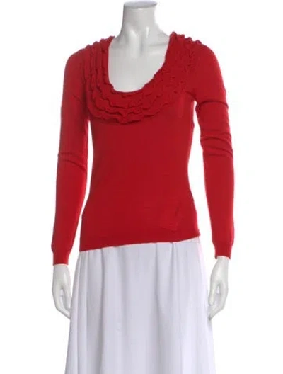 Pre-owned Valentino Vintage Virgin Wool Sweater In Red