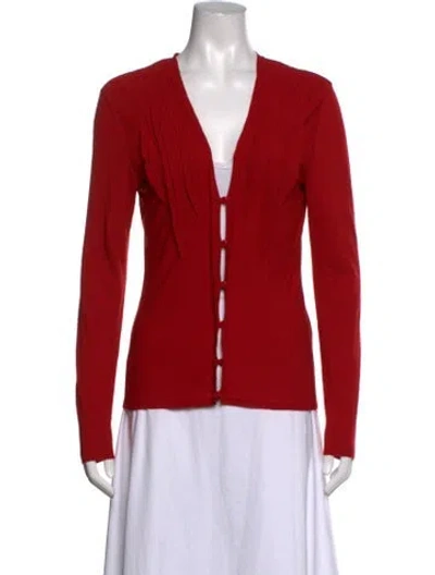 Pre-owned Valentino Vintage V-neck Sweater In Red