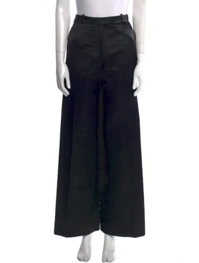 Pre-owned Valentino Vintage Wide Leg Pants In Black