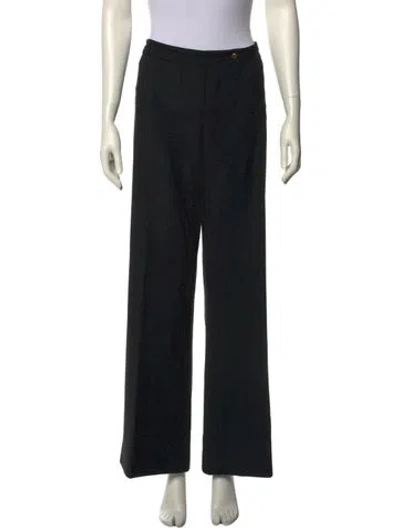 Pre-owned Valentino Vintage Wide Leg Pants In Black
