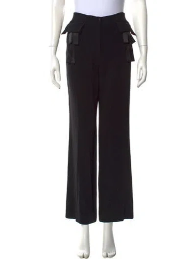 Pre-owned Valentino Vintage Wide Leg Pants In Black