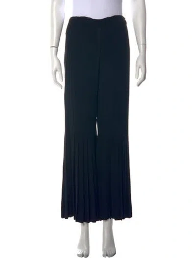 Pre-owned Valentino Vintage Wide Leg Pants In Black