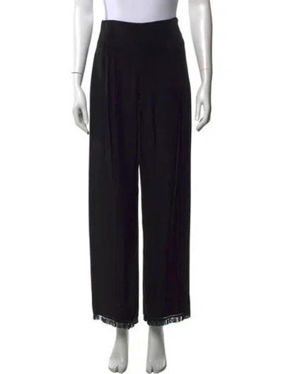 Pre-owned Valentino Vintage Wide Leg Pants In Black
