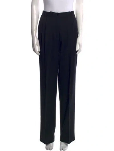Pre-owned Valentino Vintage Wide Leg Pants In Black