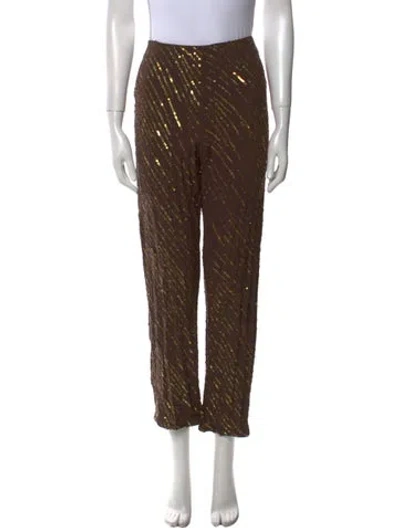 Pre-owned Valentino Vintage Wide Leg Pants In Brown