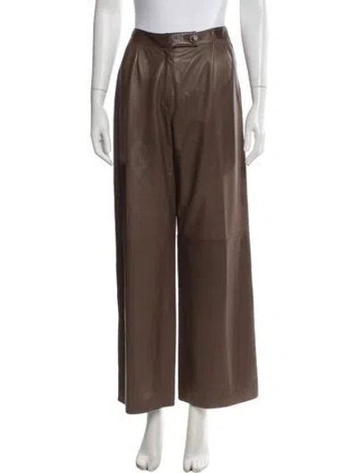Pre-owned Valentino Vintage Wide Leg Pants In Brown