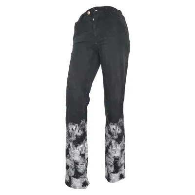 Pre-owned Valentino Vintage Women's Cotton Jeans Circa 1990s Italian Size 42 In Black