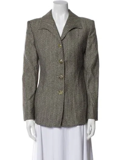 Pre-owned Valentino Vintage Wool Blazer In Black