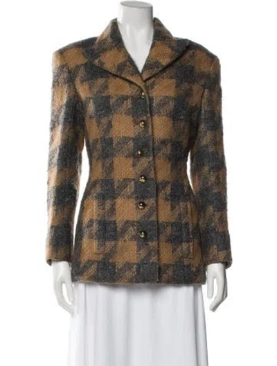 Pre-owned Valentino Vintage Wool Blazer In Neutral