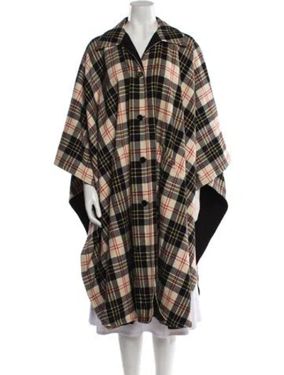 Pre-owned Valentino Vintage Wool Cape In Black