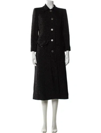 Pre-owned Valentino Vintage Wool Coat In Black