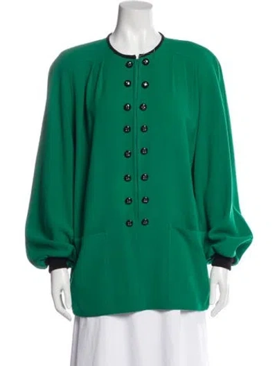 Pre-owned Valentino Vintage Wool Evening Jacket In Green
