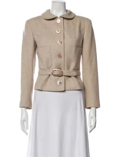 Pre-owned Valentino Vintage Wool Evening Jacket In Neutral
