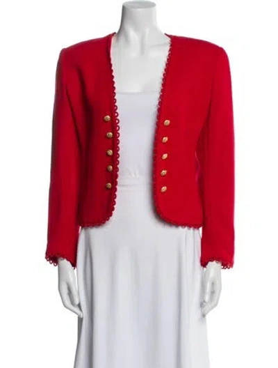 Pre-owned Valentino Vintage Wool Evening Jacket In Red
