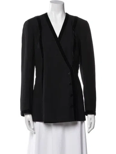 Pre-owned Valentino Vintage Wool Jacket In Black