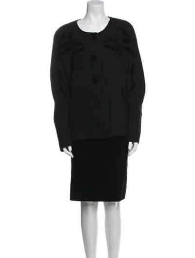 Pre-owned Valentino Vintage Wool Set In Black