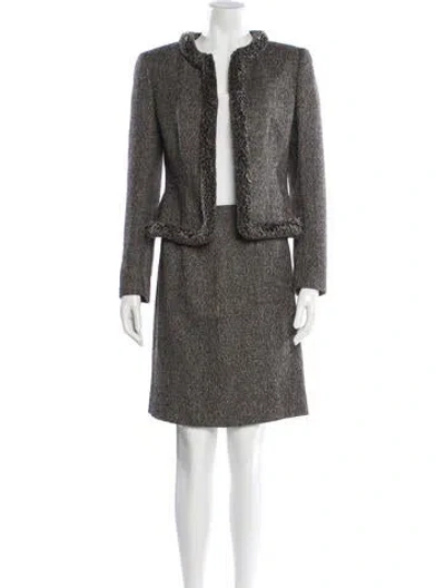 Pre-owned Valentino Vintage Wool Skirt Suit In Black