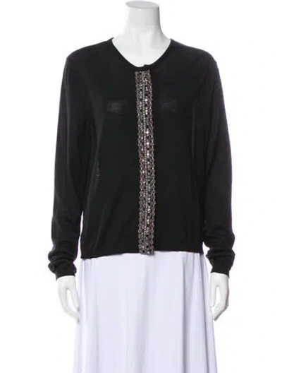 Pre-owned Valentino Vintage Wool Sweater In Black