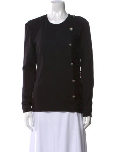 Pre-owned Valentino Vintage Wool Sweatshirt In Black