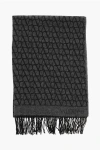 Valentino Virgin Wool And Cashmere Scarf With All-over Monogram And Fr