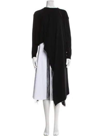 Pre-owned Valentino Virgin Wool Bateau Neckline Sweater In Black