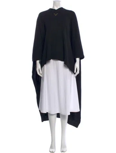 Pre-owned Valentino Virgin Wool Bateau Neckline Sweater In Black