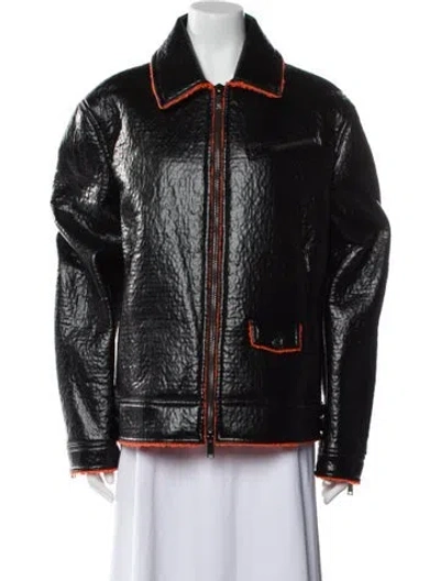 Pre-owned Valentino Virgin Wool Biker Jacket W/ Tags In Black