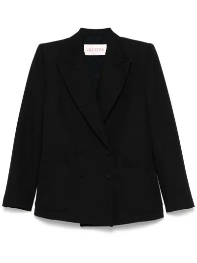 Valentino Virgin-wool Blazer In Black  