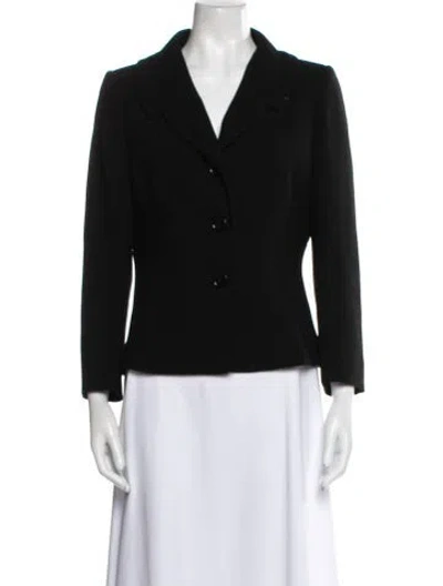 Pre-owned Valentino Virgin Wool Blazer In Black