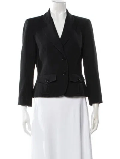Pre-owned Valentino Virgin Wool Blazer In Black