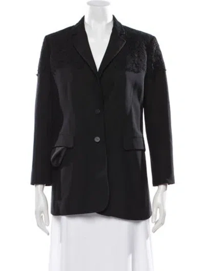 Pre-owned Valentino Virgin Wool Blazer In Black