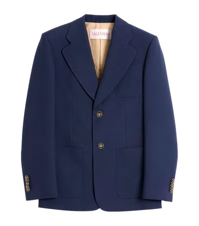 Valentino Single-breasted Jacket In Blue